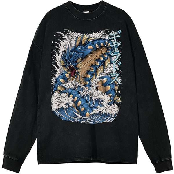 Gyarados Long Sleeve, Pokemon Long Sleeve, Anime Long Sleeve, Vintage Long Sleeve Tee