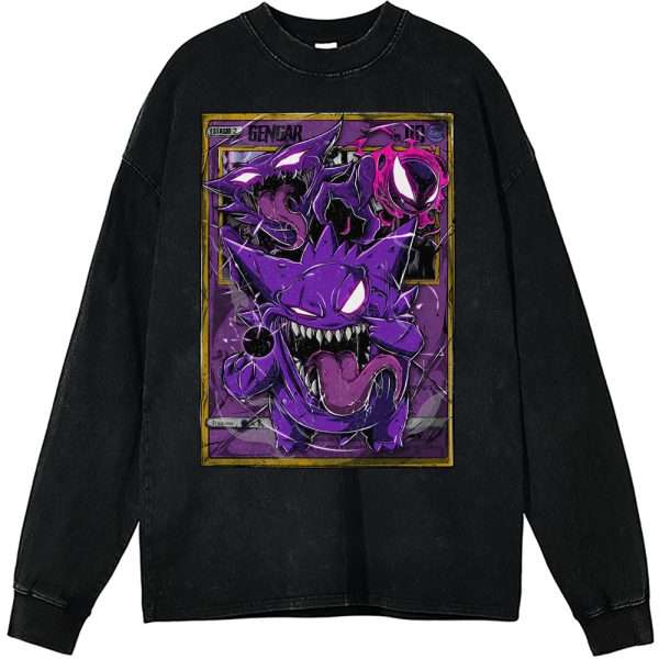 Gengar Long Sleeve, Pokemon Long Sleeve, Anime Long Sleeve, Vintage Long Sleeve Tee