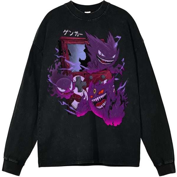 Pokemon Long Sleeve, Gengar Long Sleeve, Gatsly Long Sleeve, Haunter Long Sleeve, Anime Long Sleeve, Vintage Long Sleeve Tee