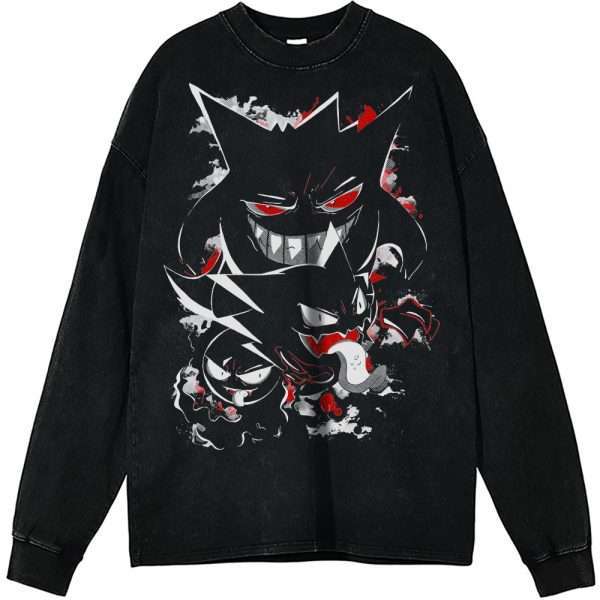 Pokemon Long Sleeve, Gengar Long Sleeve, Gatsly Long Sleeve, Haunter Long Sleeve, Anime Long Sleeve, Vintage Long Sleeve Tee