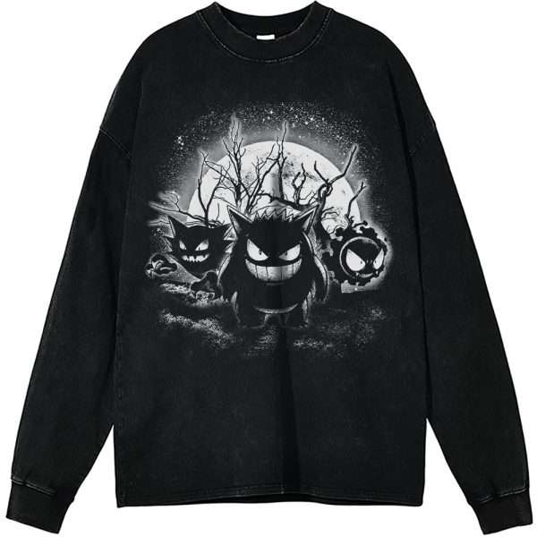 Pokemon Long Sleeve, Gengar Long Sleeve, Gatsly Long Sleeve, Haunter Long Sleeve, Anime Long Sleeve, Vintage Long Sleeve Tee