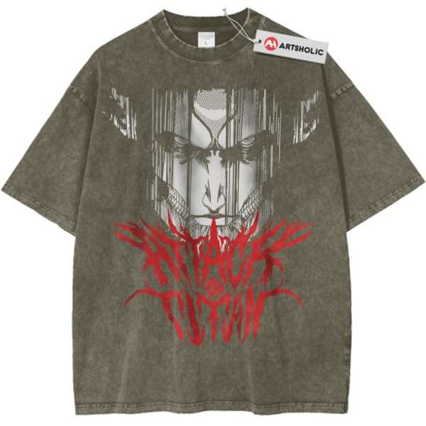 Eren Yeager Shirt, Attack On Titan Shirt, AOT Shirt, Anime Shirt, Vintage T-Shirt - Gray Green, M
