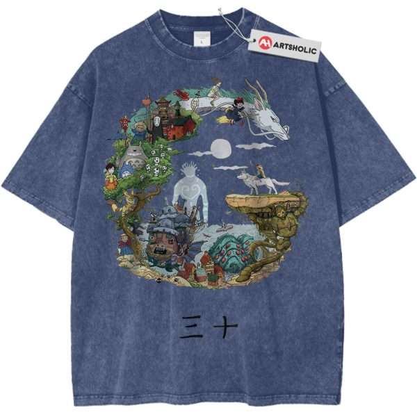 Studio Ghibli Shirt, Anime Shirt, Vintage Tee - Dark Blue, XL