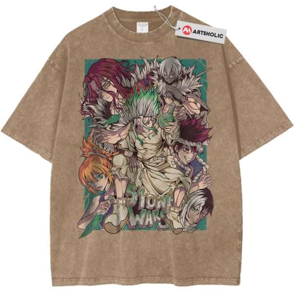 Dr Stone Shirt, Anime Shirt, Vintage Tee - Light Brown, XL