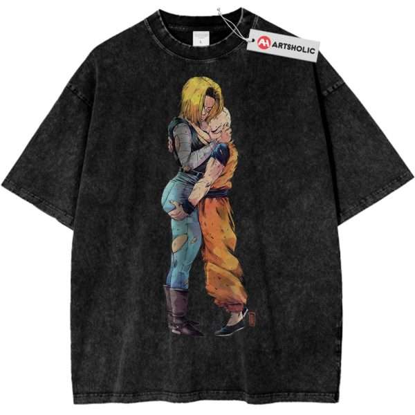 Android 18 Shirt, Krillin Shirt, Dragon Ball Z Shirt, DBZ Shirt, Anime Shirt, Vintage Tee - Black, L