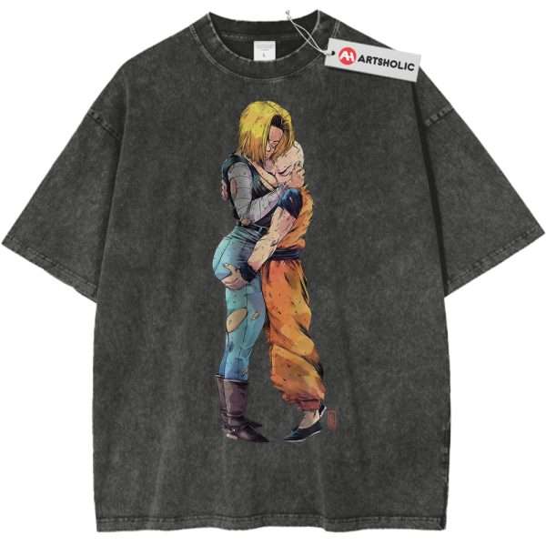 Android 18 Shirt, Krillin Shirt, Dragon Ball Z Shirt, DBZ Shirt, Anime Shirt, Vintage Tee - Pirate Gray, S