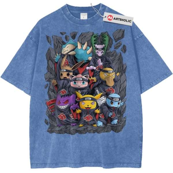 Pokemon Shirt, Anime Shirt, Vintage Tee - Light Blue, S