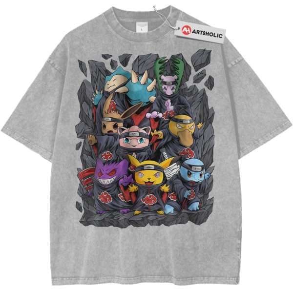 Pokemon Shirt, Anime Shirt, Vintage Tee - Light Gray, L