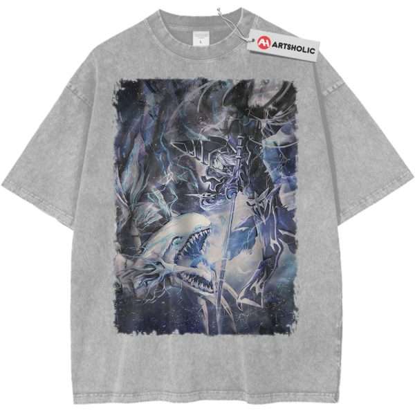 Blue Eyes White Dragon Shirt, Dark Magician Shirt, Anime Shirt, Vintage Tee - Light Gray, L