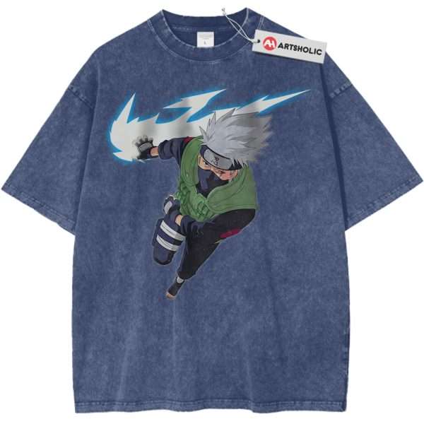 Kakashi Hatake Shirt, Naruto Shirt, Anime Shirt, Vintage Tee - Dark Blue, L