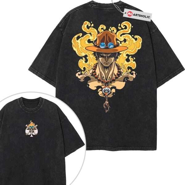 Portgas D Ace Shirt, One Piece Shirt, Anime Shirt, Vintage T-Shirt 2-Sided