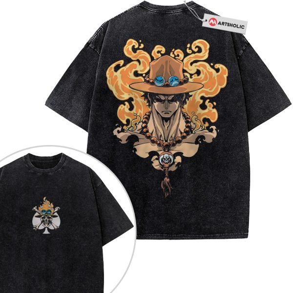 Portgas D Ace Shirt, One Piece Shirt, Anime Shirt, Vintage T-Shirt 2-Sided