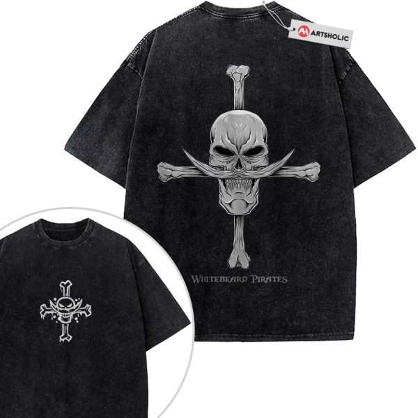Whitebeard Pirates Shirt, One Piece Shirt, Anime Shirt, Vintage T-Shirt 2-Sided