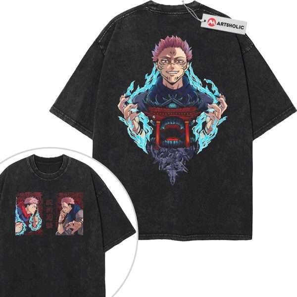 Sukuna x Yuji Itadori Shirt, Jujutsu Kaisen Shirt, Anime Shirt, Vintage T-Shirt 2-Sided