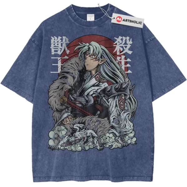 Sesshomaru Shirt, Inuyasha Shirt, Anime Shirt, Vintage Tee - Dark Blue, M