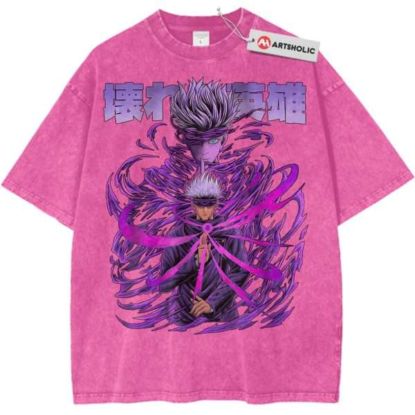 Satoru Gojo Shirt, Jujutsu Kaisen Shirt, Anime Shirt, Vintage Tee - Rose Red, 2XL
