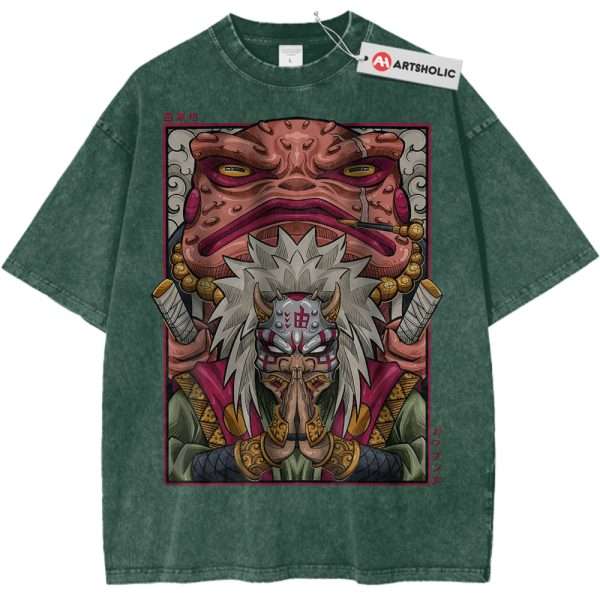 Jiraiya Shirt, Naruto Shirt, Anime Shirt, Vintage T-Shirt - Dark Green, XS