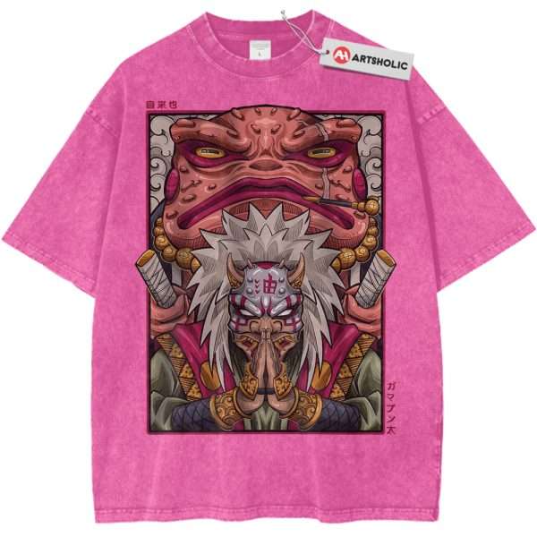Jiraiya Shirt, Naruto Shirt, Anime Shirt, Vintage T-Shirt - Rose Red, 3XL