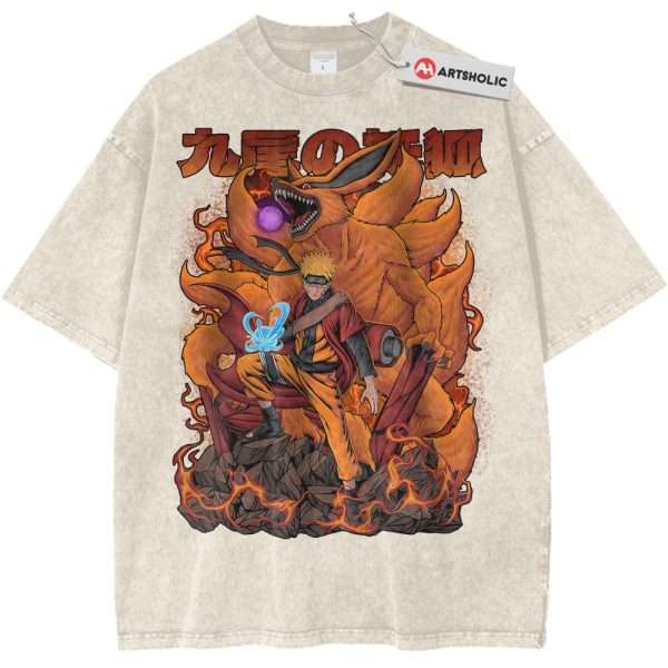 Kurama Shirt, Naruto Shirt, Anime Shirt, Vintage T-Shirt - Apricot, XL