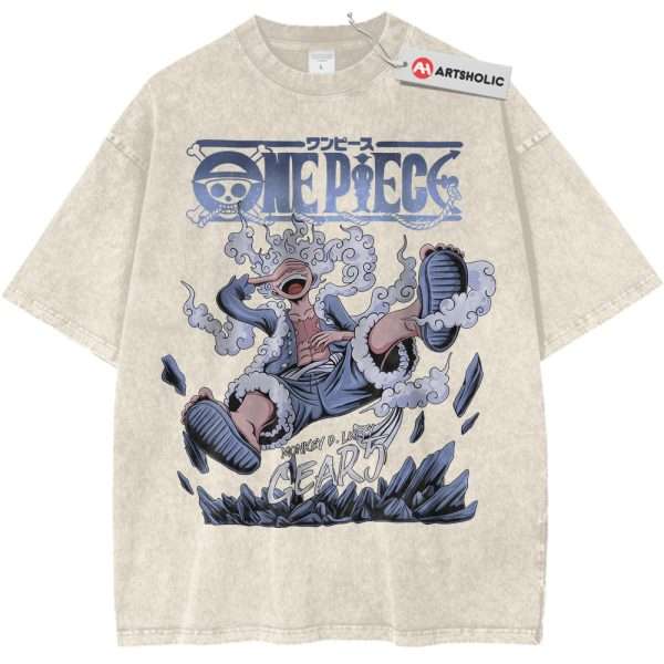 Monkey D Luffy Gear 5 Shirt, One Piece Shirt, Anime Shirt, Vintage T-Shirt - Apricot, XL