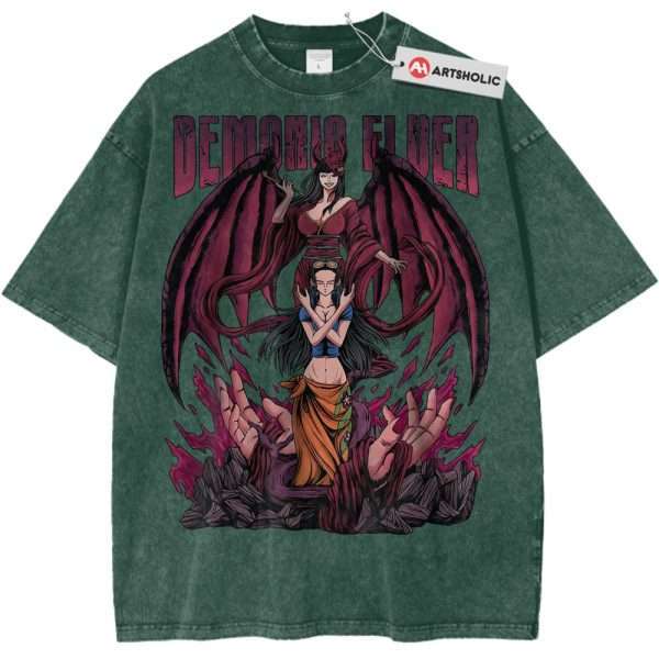 Nico Robin Shirt, One Piece Shirt, Anime Shirt, Vintage Tee - Dark Green, XL