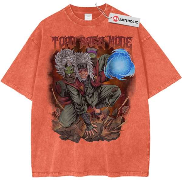 Jiraiya Shirt, Naruto Shirt, Anime Shirt, Vintage T-Shirt - Orange, M