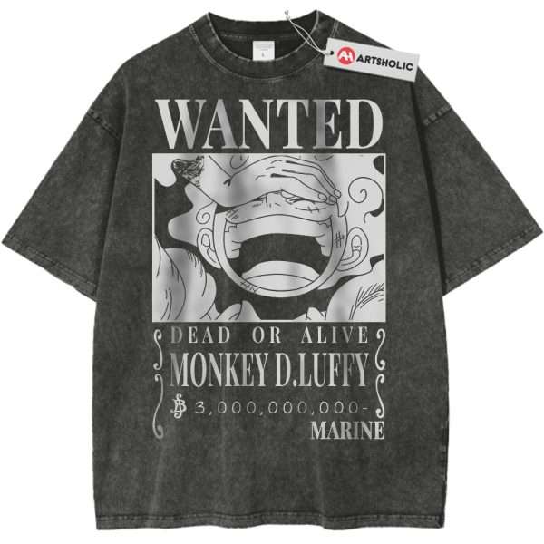Monkey D Luffy Shirt, One Piece Shirt, Anime Shirt, Vintage T-Shirt - Pirate Gray, 2XL