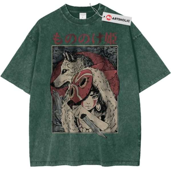 Princess Mononoke Shirt, Studio Ghibli Shirt, Anime Shirt, Vintage T-Shirt - Dark Green, L