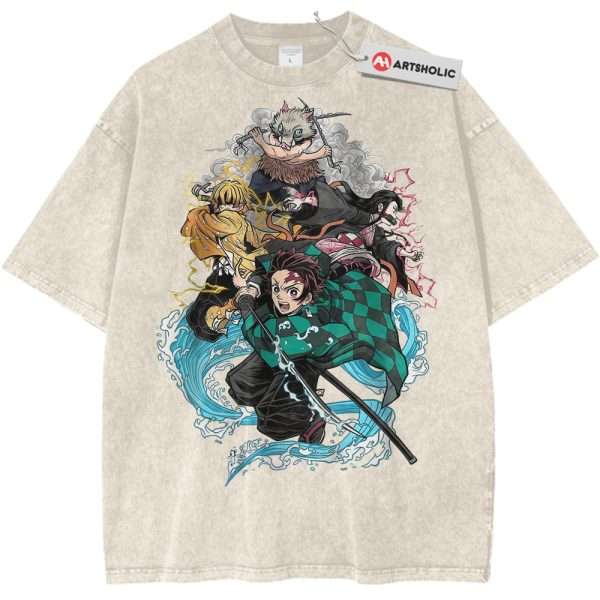 Demon Slayer Shirt, Anime Shirt, Vintage Tee - Apricot, M