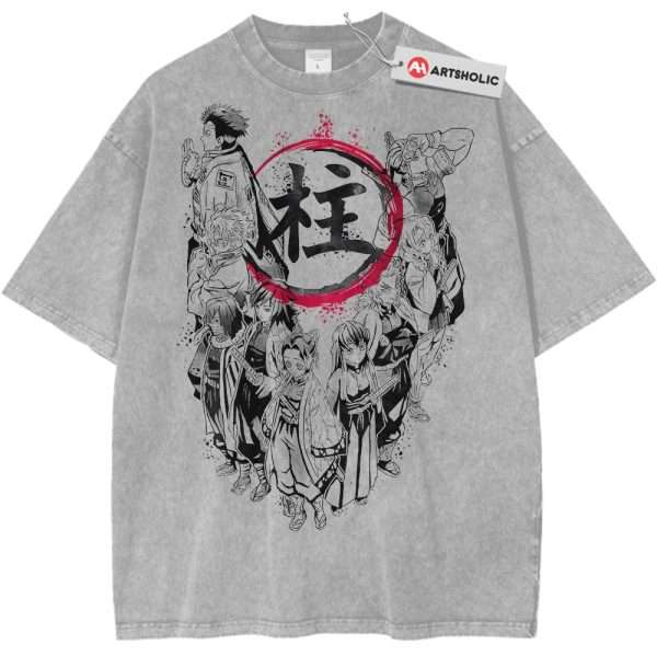 Demon Slayer Shirt, Anime Vintage T-Shirt - Light Gray, L