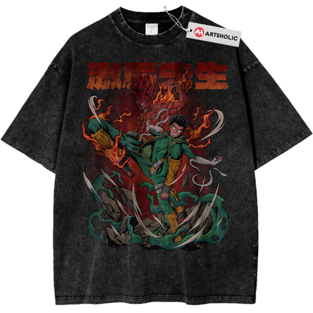 T-Shirt Rock Lee Naruto Noir - La Force de Volonté