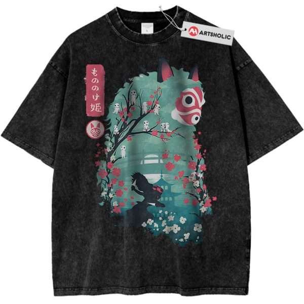 Princess Mononoke Shirt, Studio Ghibli Shirt, Anime Shirt, Vintage Tee - Black, M