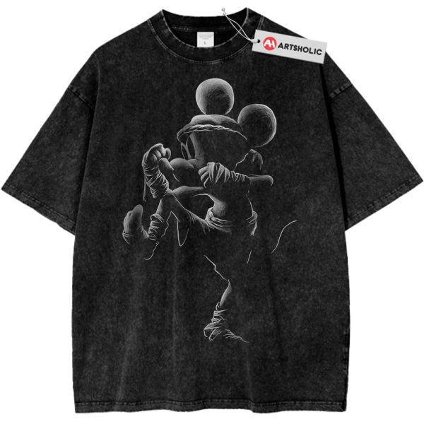 Mickey Mouse Shirt, Disney Shirt, Animated Shirt, Vintage Tee - Black, L