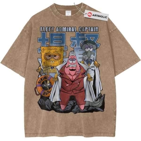 SpongeBob SquarePants Shirt, Animated Shirt, Vintage T-Shirt - Light Brown, XL