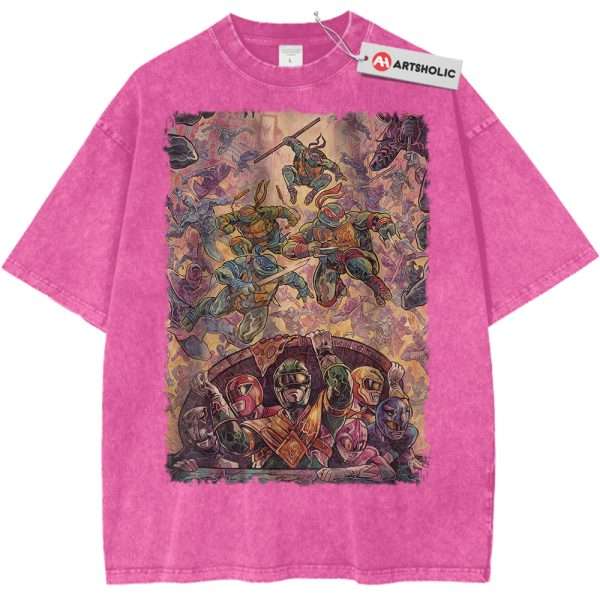 Teenage Mutant Ninja Turtles Shirt, Power Ranger Shirt, Animated Vintage Tee - Rose Red, M