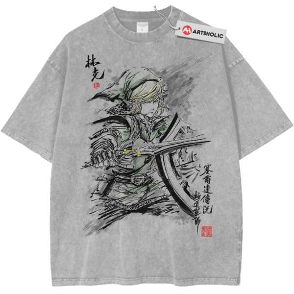 Link Shirt, The Legend of Zelda Shirt, Game Shirt, Vintage T-Shirt - Light Gray, XL