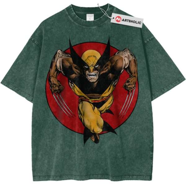Wolverine Shirt, X-Men Shirt, Marvel Comics Shirt, Vintage T-Shirt - Dark Green, XL
