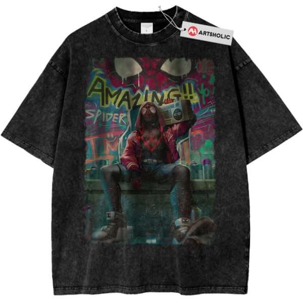 Miles Morales Shirt, Spider-Man Shirt, Marvel Comics Shirt, Vintage Tee - Black, 2XL