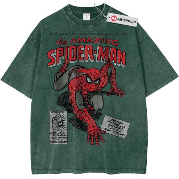 Spider-Man Shirt, Marvel Comics Shirt, Vintage Tee - Dark Green, S