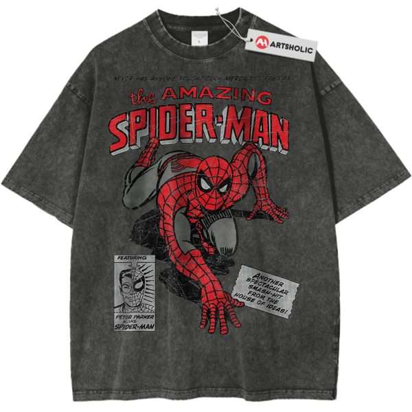 Spider-Man Shirt, Marvel Comics Shirt, Vintage Tee - Pirate Gray, L