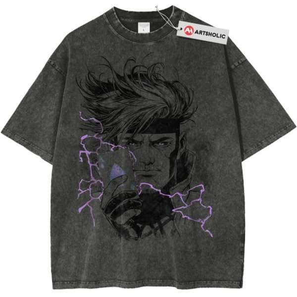 Gambit Shirt, X-Men Shirt, Marvel Comics Shirt, Vintage Tee - Pirate Gray, L