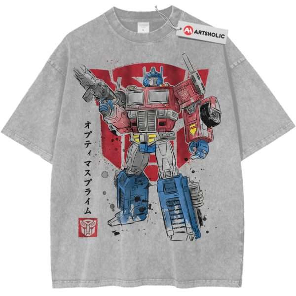 Optimus Prime Shirt, Transformers Shirt, Movie Shirt, Vintage Tee - Light Gray, L