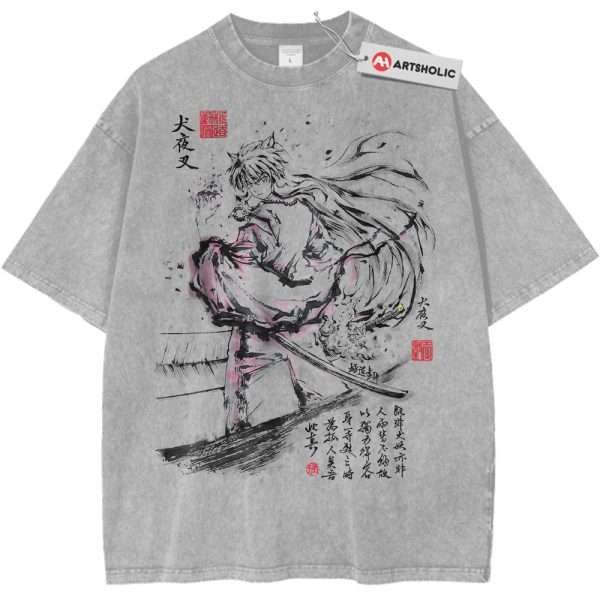 Inuyasha Shirt, Anime Shirt, Vintage Tee - Light Gray, S