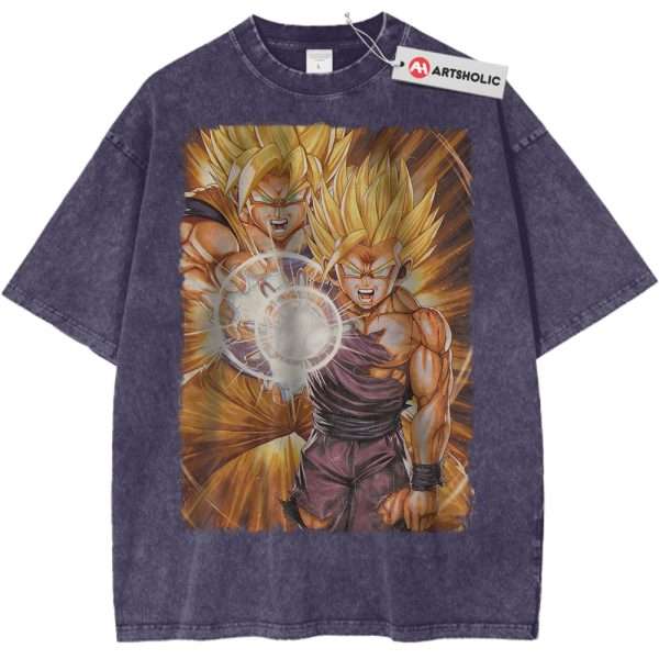 Son Goku and Gohan Shirt, Dragon Ball Shirt, Anime Shirt, Vintage Tee - Purple Haze, L