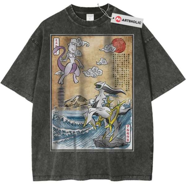 Arceus vs Mewtwo Shirt, Pokemon Shirt, PKM Shirt, Anime Shirt, Vintage Tee - Pirate Gray, XS