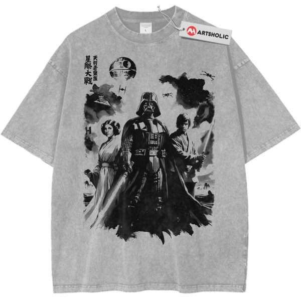 Darth Vader Shirt, Star Wars Shirt, Movie Vintage T-Shirt - Light Gray, XL