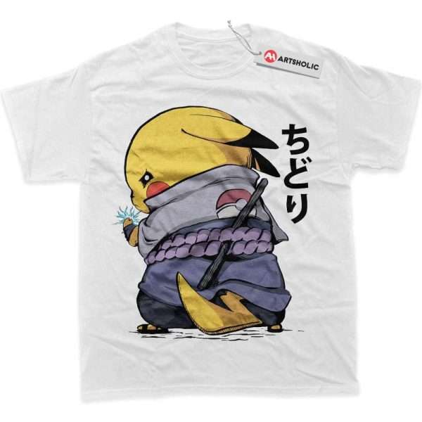 Pikachu Shirt, Pokemon Shirt, Anime Shirt, Graphic Tee - White, L