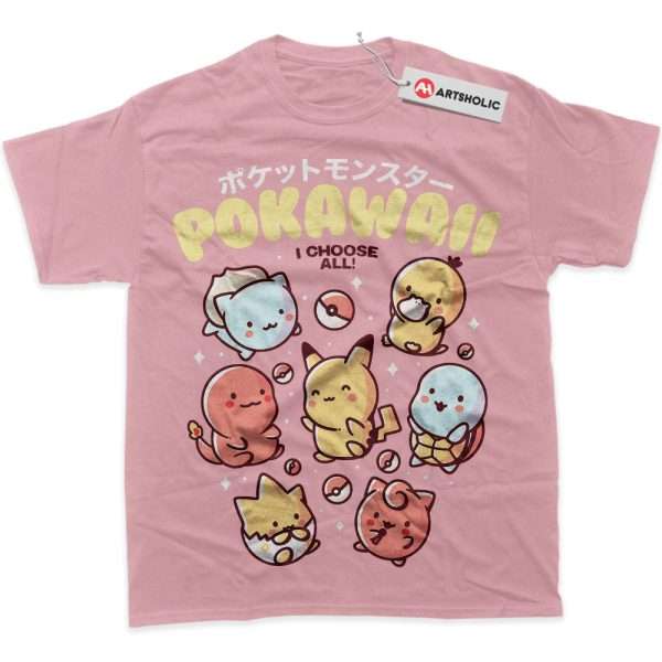 Pokemon Shirt, Anime Shirt, graphic Tee - Pink, M