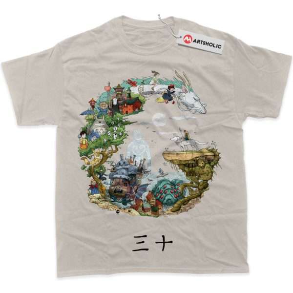 Studio Ghibli Shirt, Anime Shirt, Graphic Tee - Sand, S