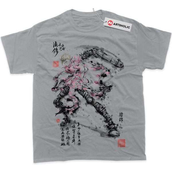 Vash the Stampede Shirt, Trigun Shirt, Anime Shirt, Graphic Tee - Light Grey, 4XL